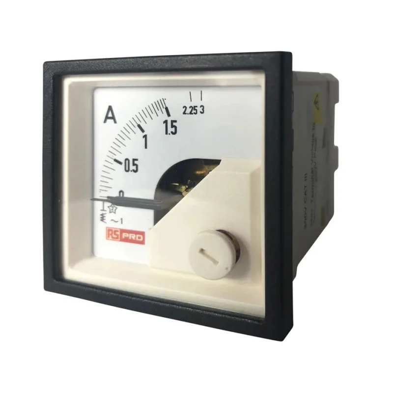 RS PRO Analogue Panel Ammeter 3 A AC, 45 mm x 45 mm, 1% Accuracy Moving Iron 186-2417