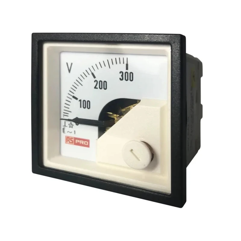 RS PRO Analogue AC Voltmeter Panel Meter Knife-Edge Pointer 45 mm x 45 mm 186-2431