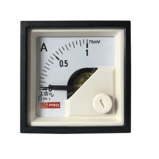 RS PRO Analogue DC Voltmeter 45 mm x 45 mm Panel Mount 15mV to 600V Nominal Range 1% Accuracy 186-2477