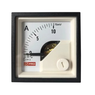 RS PRO Analogue Voltmeter DC 45 mm x 45 mm Cutout, 1% Accuracy, Knife-edge Pointer Deflection 0° to 90° 186-2479