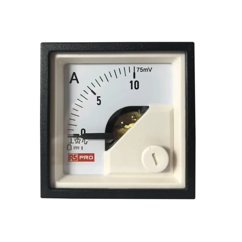 RS PRO Analogue Voltmeter DC 45 mm x 45 mm Cutout, 1% Accuracy, Knife-edge Pointer Deflection 0° to 90° 186-2479