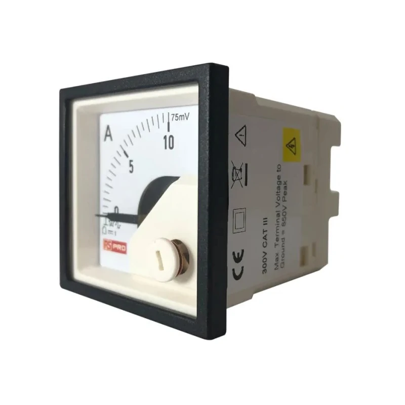 RS PRO Analogue Voltmeter DC 45 mm x 45 mm Cutout, 1% Accuracy, Knife-edge Pointer Deflection 0° to 90° 186-2479