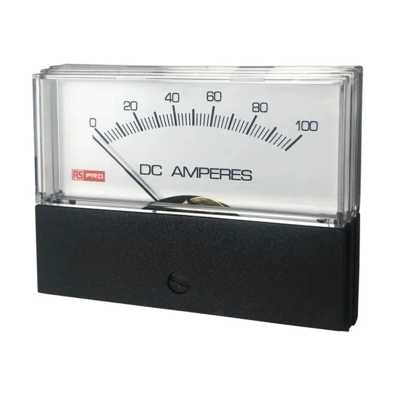 RS PRO Analogue Panel Ammeter 50 A DC, 76 mm x 74 mm Cutout, ±1.5% Accuracy, High Torque Pivot and Jewel Moving 186-2531