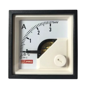 RS PRO Analogue DC Voltmeter Panel Meter Cutout 45mm x 45mm 1% Accuracy 186-2478