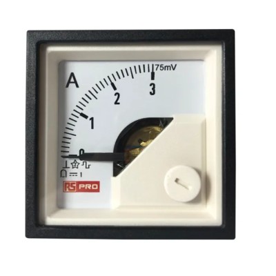 RS PRO Analogue DC Voltmeter Panel Meter Cutout 45mm x 45mm 1% Accuracy 186-2478