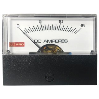 RS Pro DC Analogue Panel Ammeter 1000 A, 600 V, 57 mm x 44 mm, ±1.5 % Accuracy, High Torque Pivot and Jewel Moving 186-2538