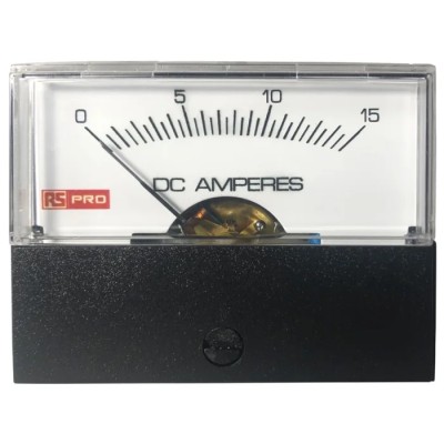 RS Pro DC Analogue Panel Ammeter 1000 A, 600 V, 57 mm x 44 mm, ±1.5 % Accuracy, High Torque Pivot and Jewel Moving 186-2538