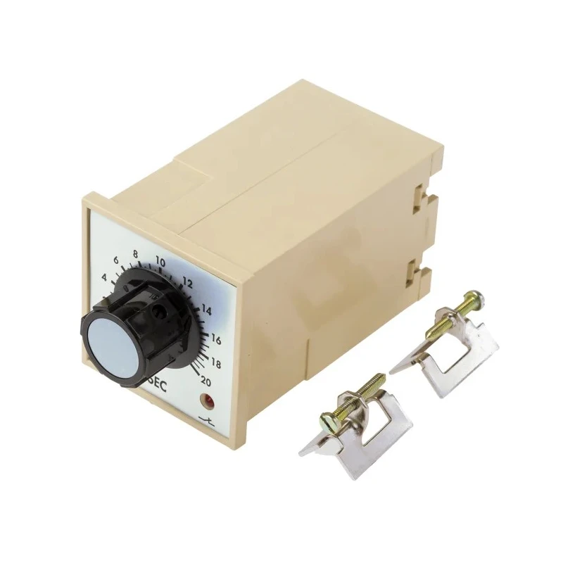 Tempatron FBD Series DIN Rail Panel Mount Timer Relay 2-Contact 230V AC 0.5 to 20 s 1-Function DPDT Switch FBDE20SLP230VAC