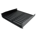 StarTech.com Black Vented Rack Shelf 2U, Steel, 22.6kg Load Capacity, 16mm x 410mm, Black Finish CABSHELFV