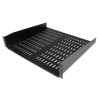 StarTech.com Black Vented Rack Shelf 2U, Steel, 22.6kg Load Capacity, 16mm x 410mm, Black Finish CABSHELFV