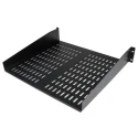 StarTech.com Black Vented Rack Shelf 2U, Steel, 22.6kg Load Capacity, 16mm x 410mm, Black Finish CABSHELFV