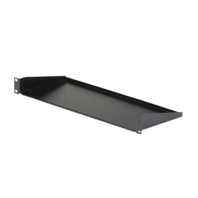 StarTech.com Black Steel Shelf, 1U Rack Unit, 15kg Maximum Load, 17.4mm Width x 178mm Depth, Ventilated, CE RoHS CABSHELF1U