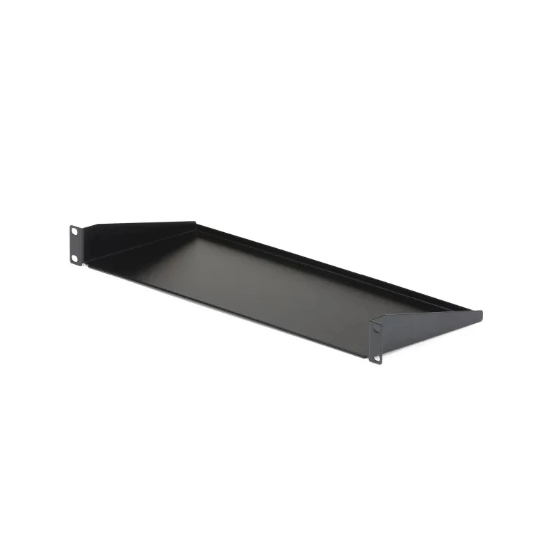 StarTech.com Black Steel Shelf, 1U Rack Unit, 15kg Maximum Load, 17.4mm Width x 178mm Depth, Ventilated, CE RoHS CABSHELF1U