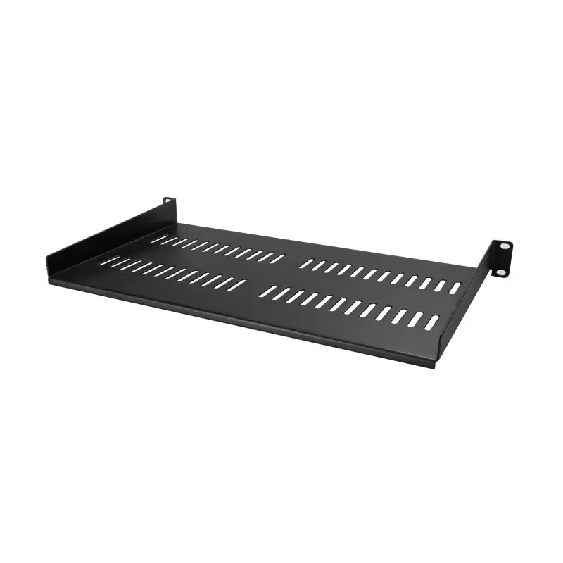 StarTech.com Black Steel Rack Shelf 1 U, Ventilated, 20kg Load Capacity, 250mm x 250mm CABSHELFV1U
