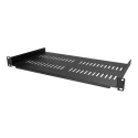 StarTech.com Black Steel Rack Shelf 1 U, Ventilated, 20kg Load Capacity, 250mm x 250mm CABSHELFV1U