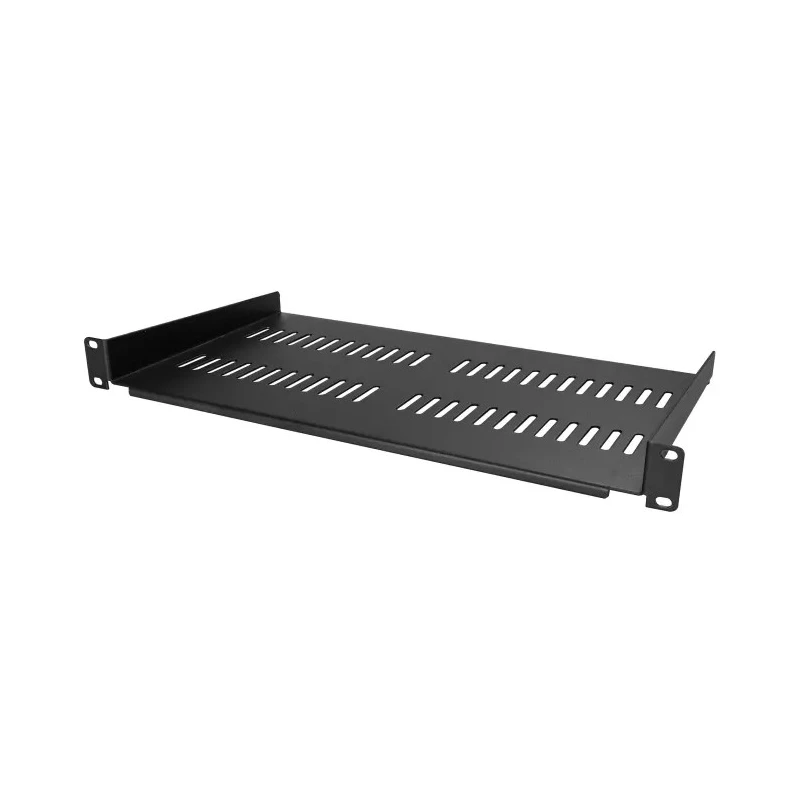 StarTech.com Black Steel Rack Shelf 1 U, Ventilated, 20kg Load Capacity, 250mm x 250mm CABSHELFV1U