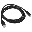 RS PRO IC Socket USB Cable, Male USB Type A to Male USB Type C, Black, 2 m, 20V 186-3053