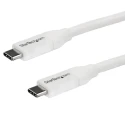 StarTech.com USB 2.0 Male USB Type C to Male USB Type C Cable White Thermoplastic Elastomer Jacket 4m USB2C5C4MW