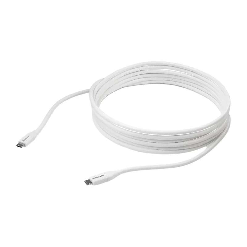 StarTech.com USB 2.0 Male USB Type C to Male USB Type C Cable White Thermoplastic Elastomer Jacket 4m USB2C5C4MW