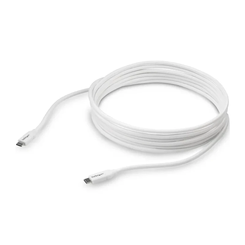 StarTech.com USB 2.0 Male USB Type C to Male USB Type C Cable White Thermoplastic Elastomer Jacket 4m USB2C5C4MW