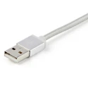 StarTech.com USB 2.0 Male USB Type A to Male Lightning Connector, Micro USB Type B and USB Type C Cable, Braided LTCUB1MGR