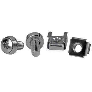 StarTech.com CABSCREW Series Metal Mounting Screw Set for Server Racks and Cabinets M6 Thread, Nickel Finish CABSCREWM6