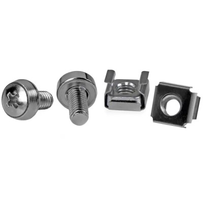 StarTech.com CABSCREW Series Metal Mounting Screw Set for Server Racks and Cabinets M6 Thread, Nickel Finish CABSCREWM6