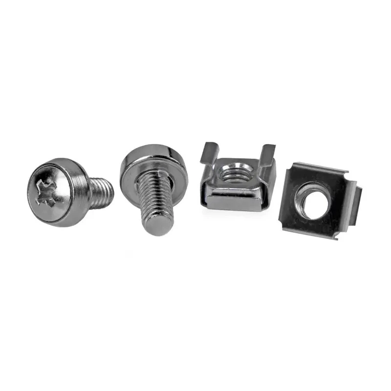 StarTech.com CABSCREW Series Metal Mounting Screw Set for Server Racks and Cabinets M6 Thread, Nickel Finish CABSCREWM6