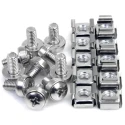 StarTech.com CABSCREW Series Metal Mounting Screw Set for Server Racks and Cabinets M6 Thread, Nickel Finish CABSCREWM6