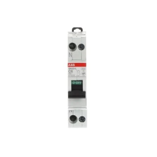 ABB Miniature Circuit Breaker 1-Pole 6A Type C, 230V AC, 4.5 kA Breaking Capacity SN201