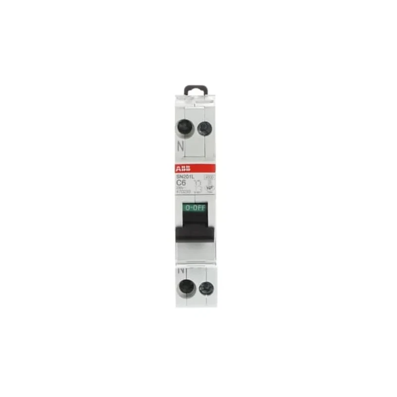 ABB Miniature Circuit Breaker 1-Pole 6A Type C, 230V AC, 4.5 kA Breaking Capacity SN201