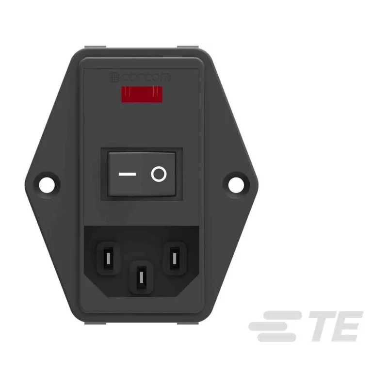 TE Connectivity Corcom P Series IEC Power Line Filter 115V AC, 230V AC, 6A, Flange Mount, Faston Termination PE0S0DS6B
