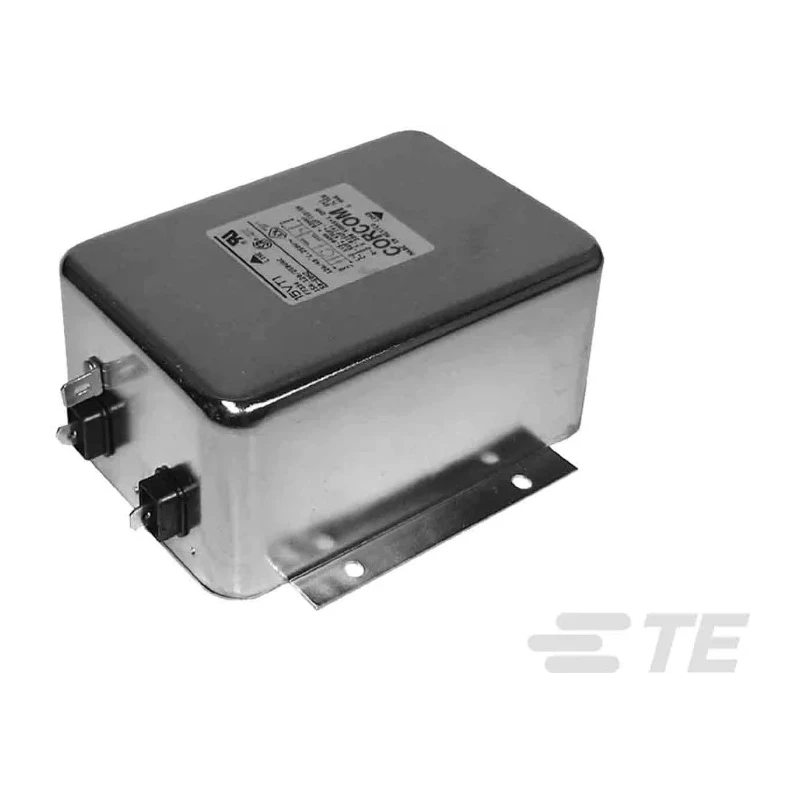 TE Connectivity Corcom T Series Flange RFI Filter 20A 250V AC 50Hz/60Hz Fast-On 1 Phase 20VT1
