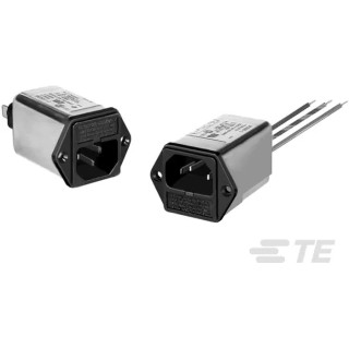 TE Connectivity 250V AC 6A Flange IEC Filter with Faston Termination 6EGG1C-2