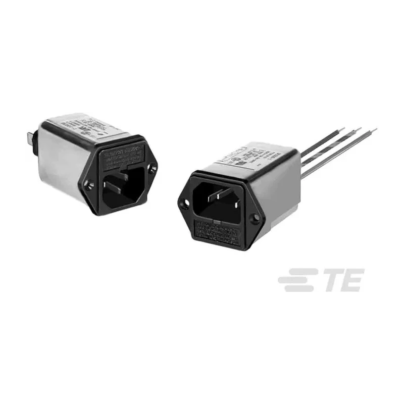 TE Connectivity 250V AC 6A Flange IEC Filter with Faston Termination 6EGG1C-2