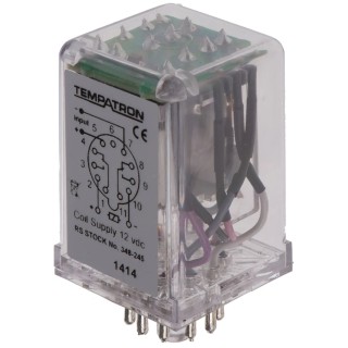 Tempatron Power Relay 12V DC Coil 7A Switching Current DPDT HSR-12VDC