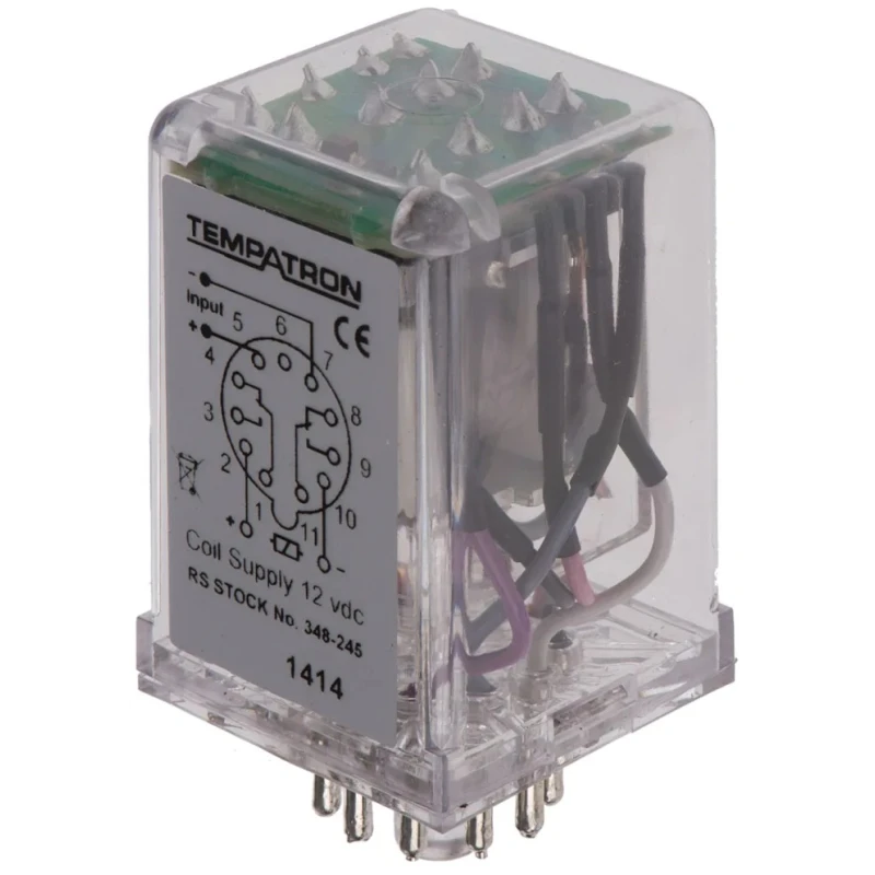 Tempatron Power Relay 12V DC Coil 7A Switching Current DPDT HSR-12VDC