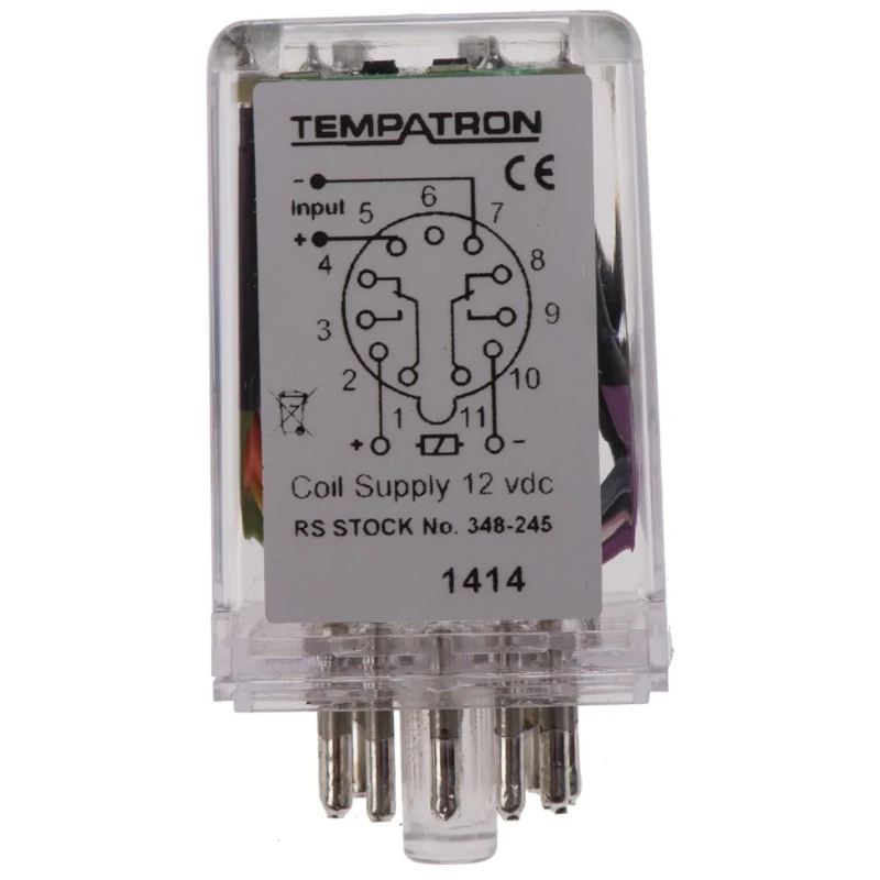 Tempatron Power Relay 12V DC Coil 7A Switching Current DPDT HSR-12VDC
