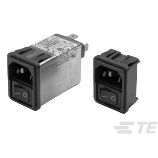 TE Connectivity IEC Filter Snap-in Male 2 Pole 10A 250V AC Faston Termination 10CFS1