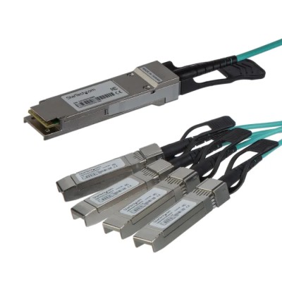 StarTech.com Optical Quad Small Form-Factor Pluggable (QSFP+) Transceiver Module 40000Mbps Compatible with QSFP4X10GAO5