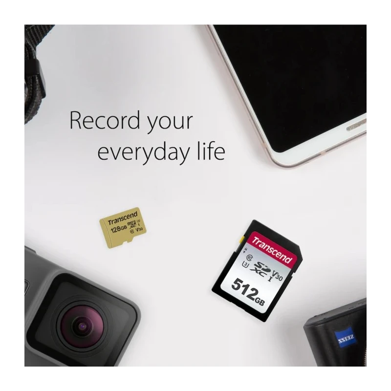 Transcend 8 GB SDHC 300S Series SD Card Class 10, UHS-I U3 V30, 3D TLC NAND TS8GSDC300S