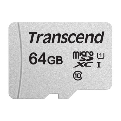 Transcend 64 GB MicroSDXC MicroSD Memory Card A1 UHS I U3 Class 10 Adapter Included TS64GUSD300S