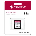 Transcend 64 GB SDXC SD Card Class 10 UHS I U3 UHS I U1 300S Series TS64GSDC300S