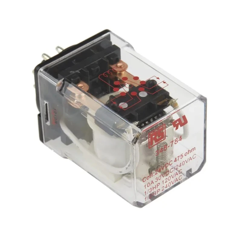 RS PRO Power Relay 24V dc Coil 10A Switching DPDT 348-784