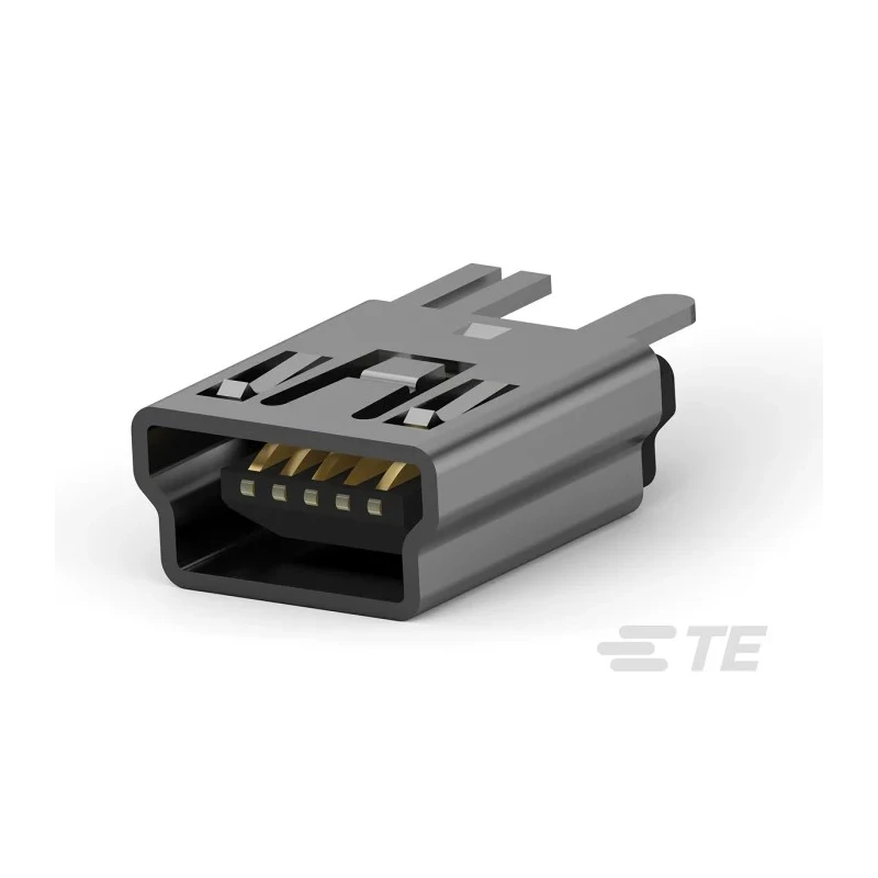 TE Connectivity Straight Through Hole Female 1 Port Mini USB Type B Connector USB 2.0 1734753-1
