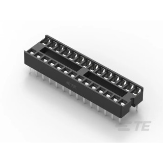 TE Connectivity DIL Socket 28 Contacts 2.54 mm Pitch Straight Through Hole Stamped Pin Ladder 1A 250V 1-2199298-9