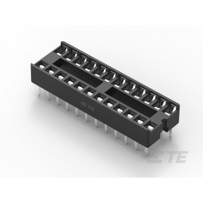 TE Connectivity 2.54 mm Pitch Straight 24 Way Through Hole Stamped Pin Ladder DIL Socket 1-2199298-8