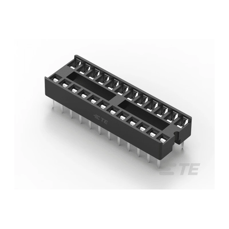 TE Connectivity 2.54 mm Pitch Straight 24 Way Through Hole Stamped Pin Ladder DIL Socket 1-2199298-8