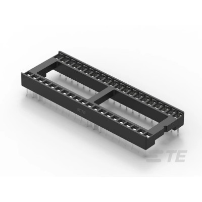 TE Connectivity 2.54 mm Pitch Straight 40 Way Through Hole Stamped Pin Ladder DIL Socket 1-2199299-5