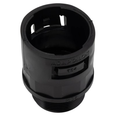 Adaptaflex Conduit Fitting Nickel Finish, Polyamide 66, 34 mm Nominal Size, M32 Threaded 7TCA296000R0957 AL34/M32/A/BL